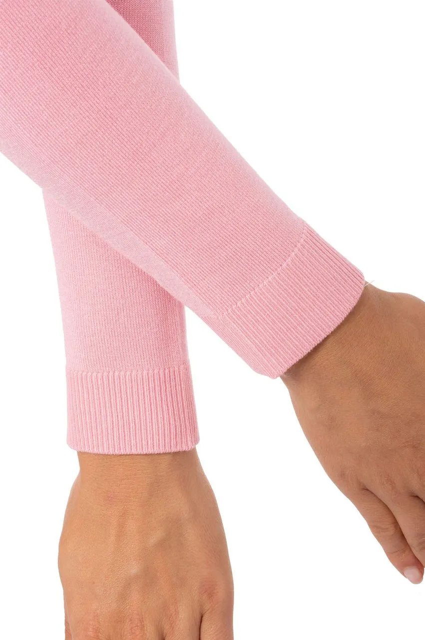 Light Pink Stretch V-Neck Sweater