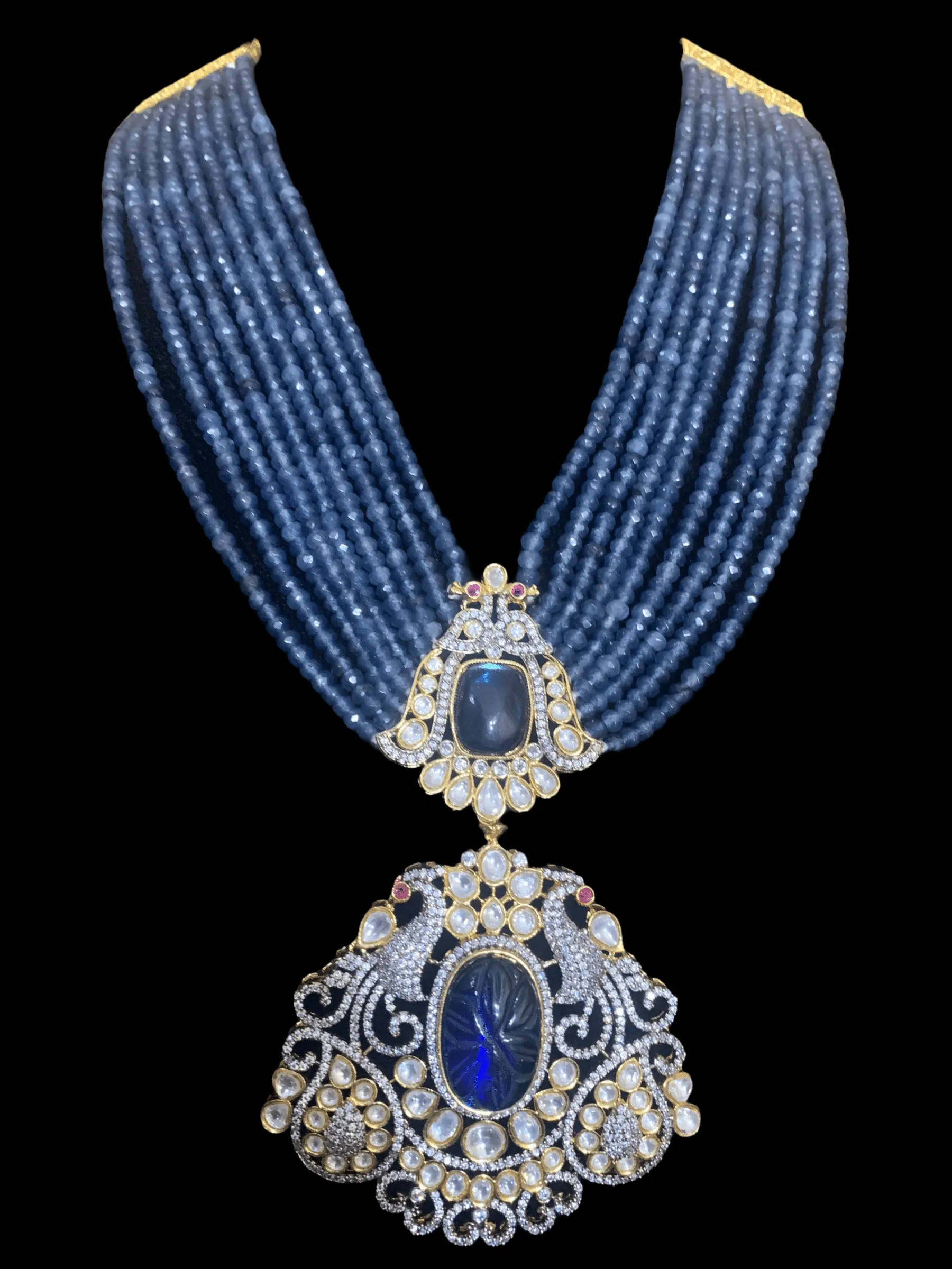 LN114 Eshra victorian Rani haar -Blue   ( SHIPS IN 4 WEEKS  )