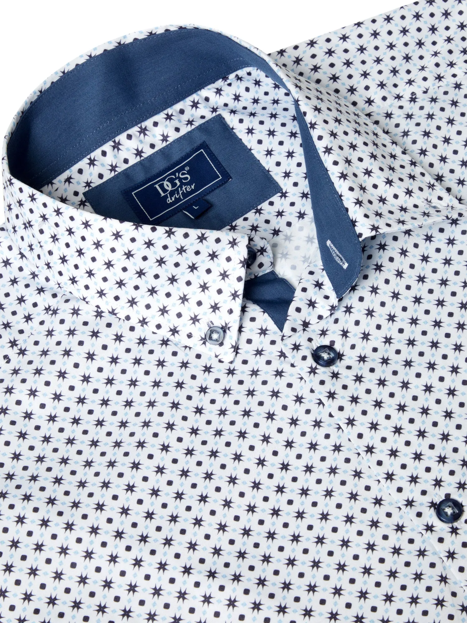 Long Sleeve Print Shirt - Navy