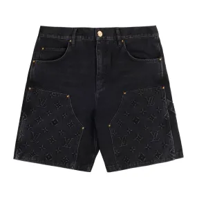 Louis Vuitton Denim Carpenter Shorts Washed Black