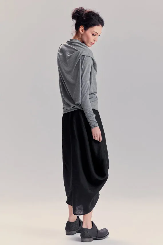 Lounging Grey Asymmetrical Long Sleeve