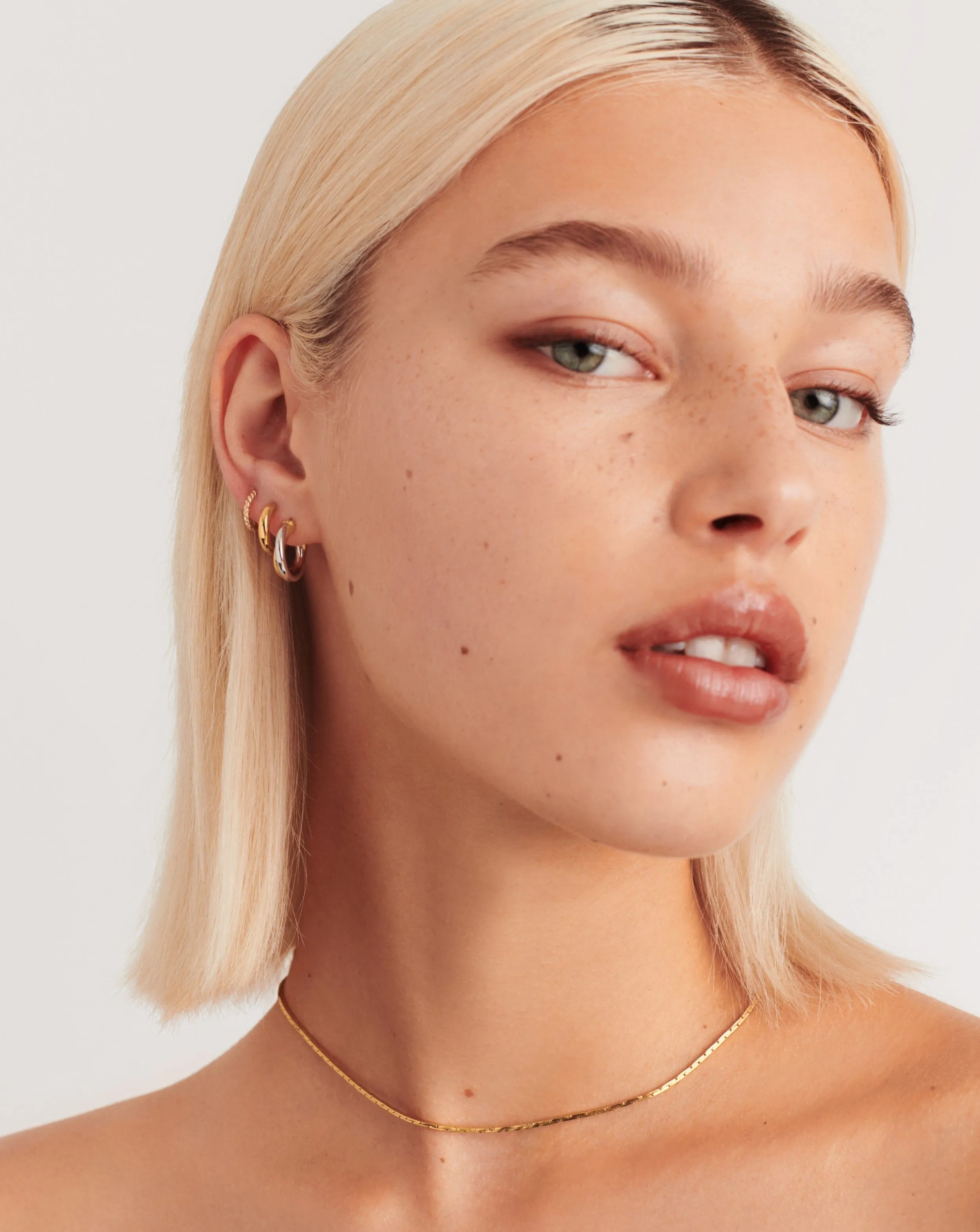 Lucy Williams Chunky Entwine Mini Hoop Earrings  | Mixed Metal