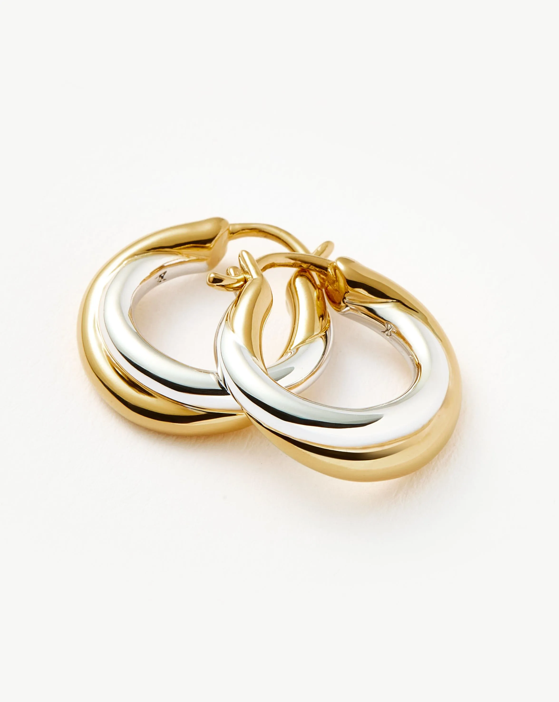 Lucy Williams Chunky Entwine Mini Hoop Earrings  | Mixed Metal