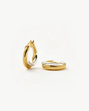 Lucy Williams Chunky Entwine Mini Hoop Earrings  | Mixed Metal