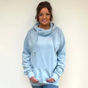 Luxury Cowl Neck Hoodie - Sky