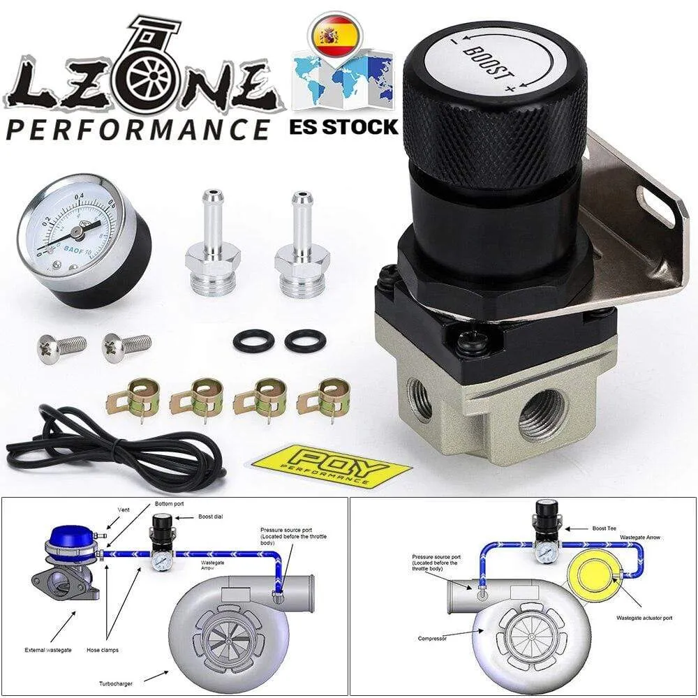 LZONE - T2 UNIVERSAL ADJUSTABLE MANUAL GAUGE TURBO BOOST CONTROLLER 1-150 PSI SR20DET SR JR5811