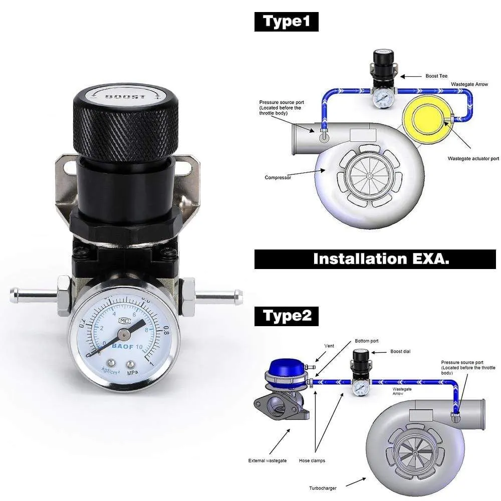 LZONE - T2 UNIVERSAL ADJUSTABLE MANUAL GAUGE TURBO BOOST CONTROLLER 1-150 PSI SR20DET SR JR5811