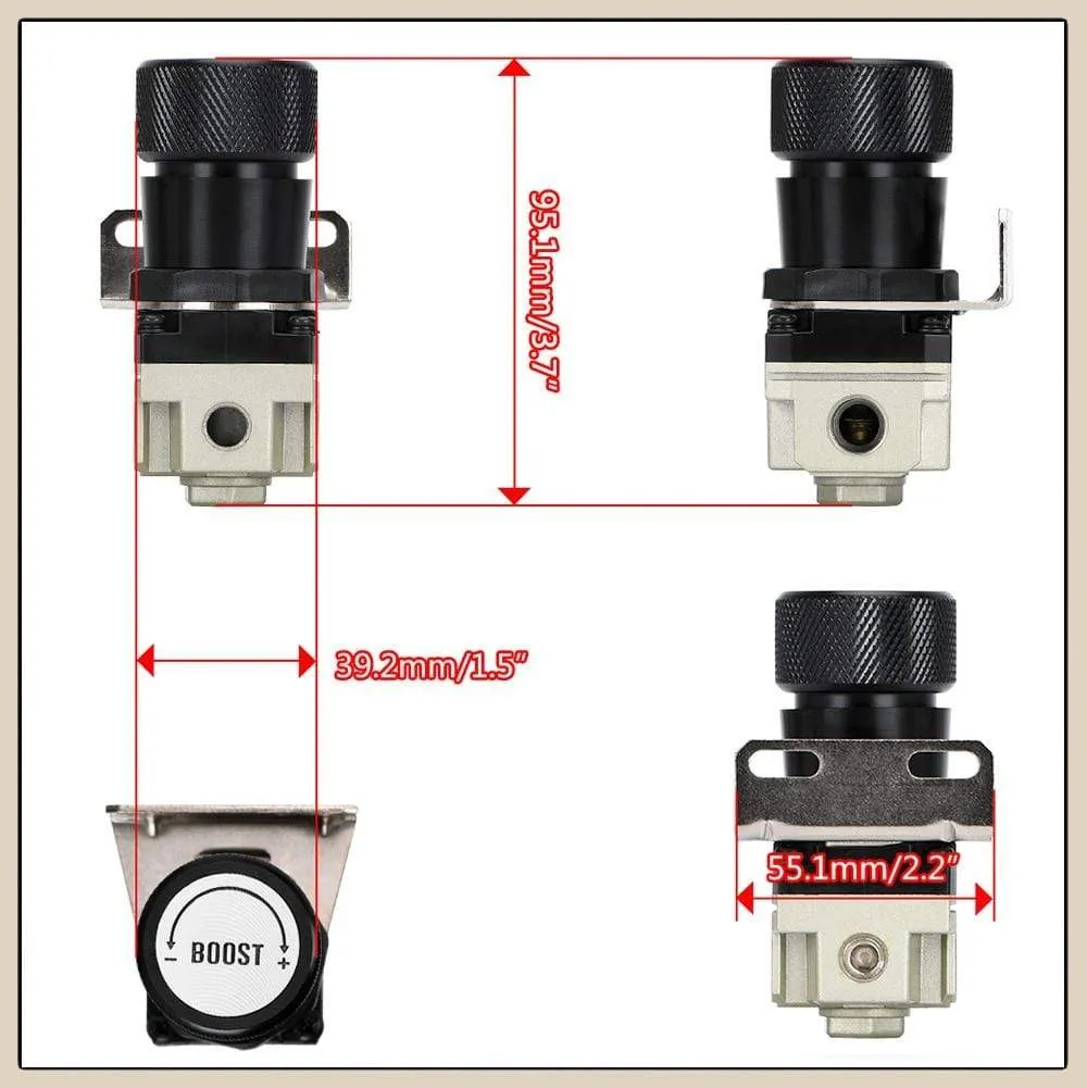 LZONE - T2 UNIVERSAL ADJUSTABLE MANUAL GAUGE TURBO BOOST CONTROLLER 1-150 PSI SR20DET SR JR5811