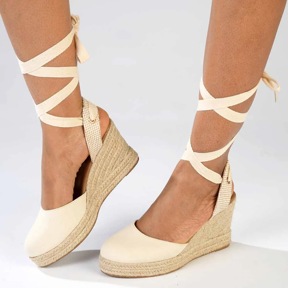 Madison Leena Fashion Wedge Sandals - Natural