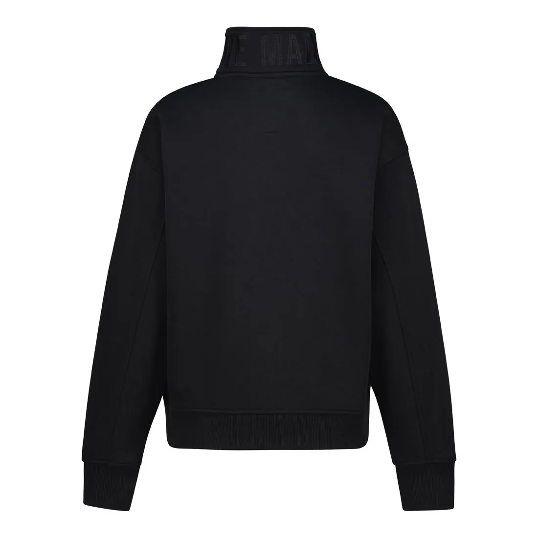 MAXINE BLACK COLLARED FLEECE SWEAT 1/4 ZIP