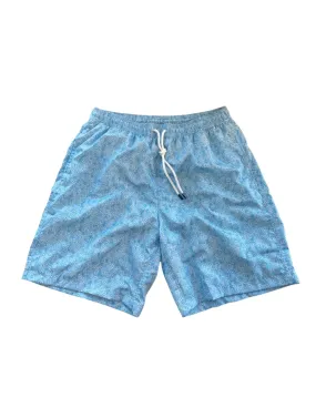 Medallion Print Swim Trunk | Light Blue