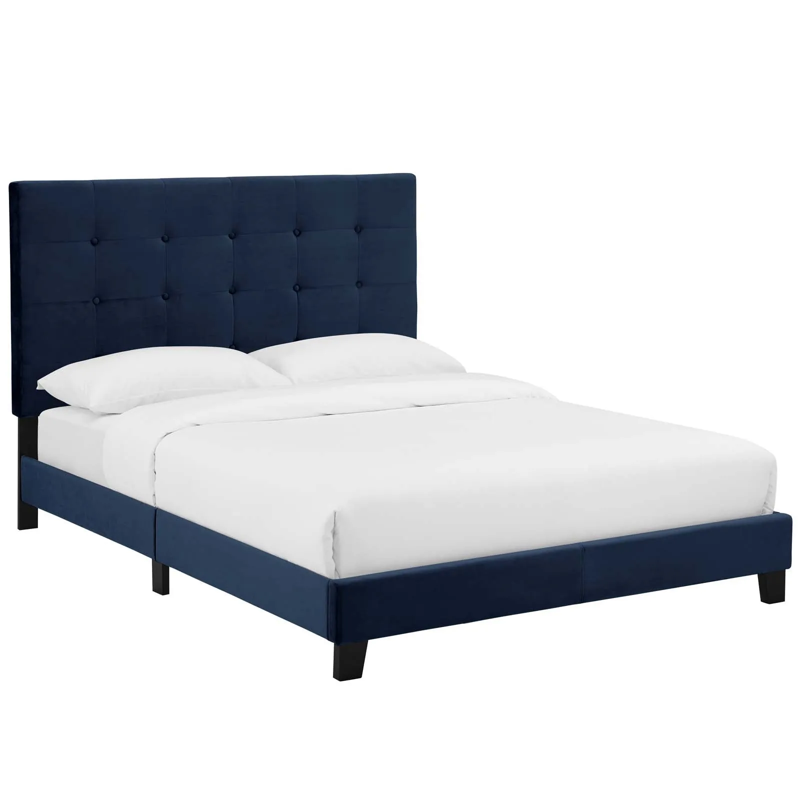 Melanie Tufted Button Upholstered Performance Velvet Platform Bed