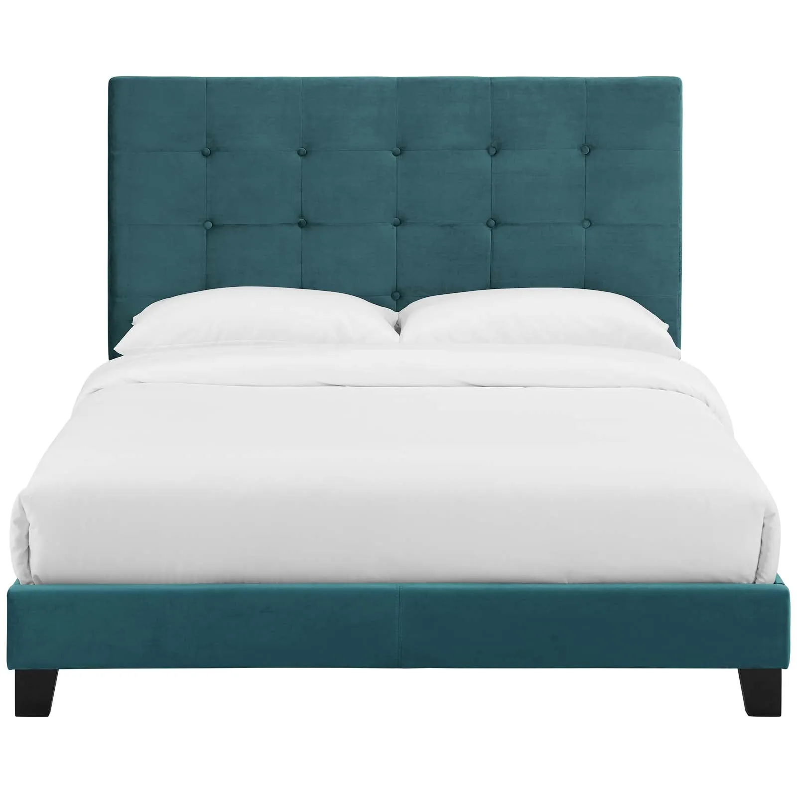 Melanie Tufted Button Upholstered Performance Velvet Platform Bed