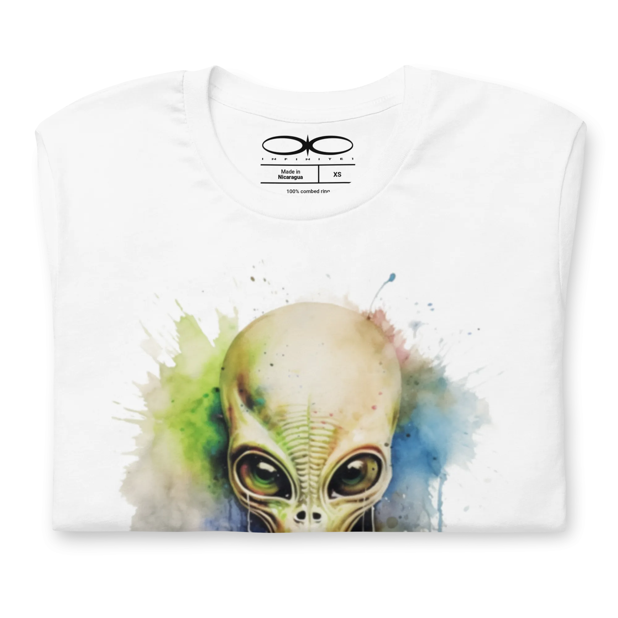 Men's Alien You Are Not Alone Watercolor Effect Graphic Tee