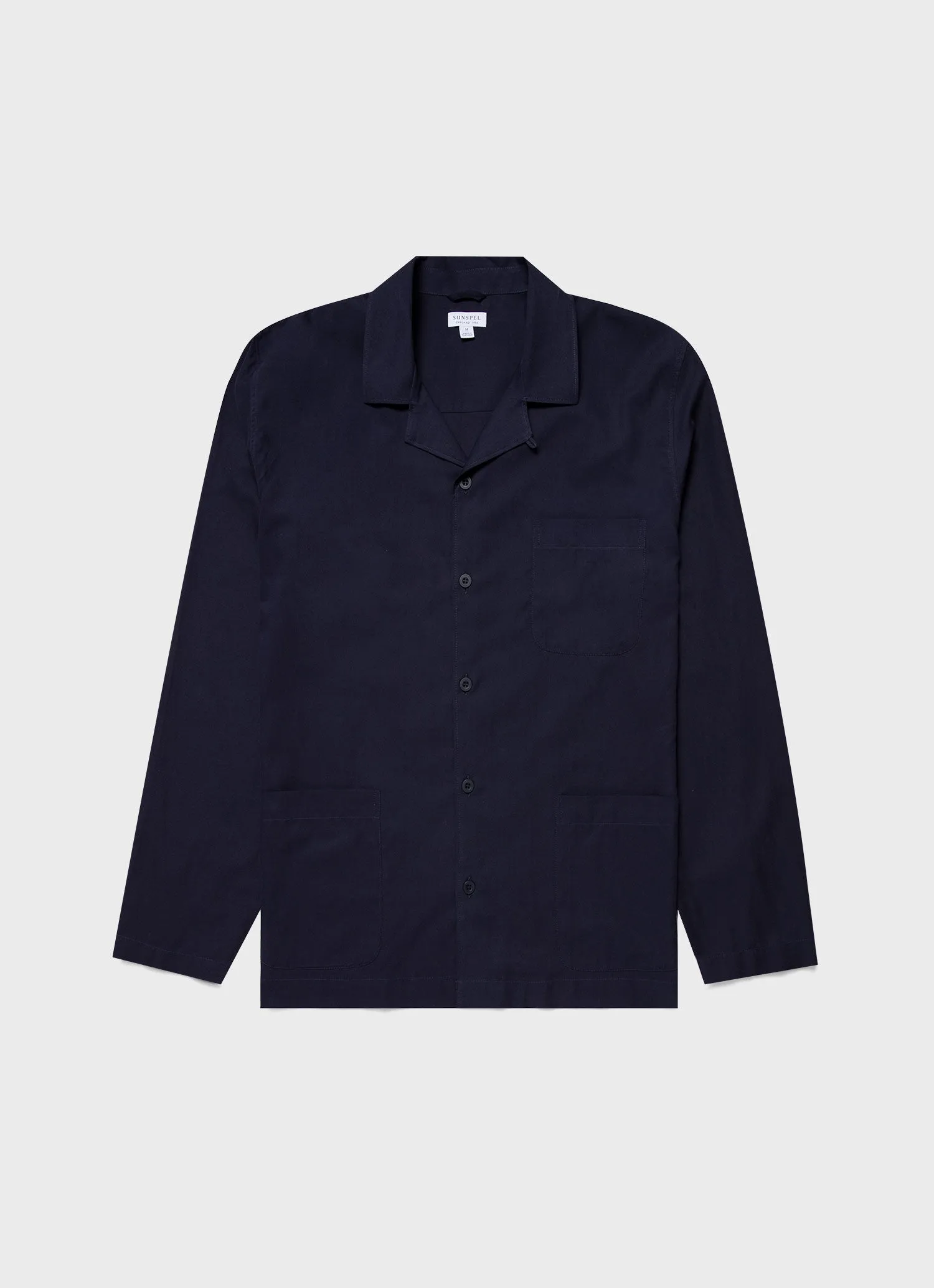 Men's Cotton Flannel Pyjama Shirt in Navy