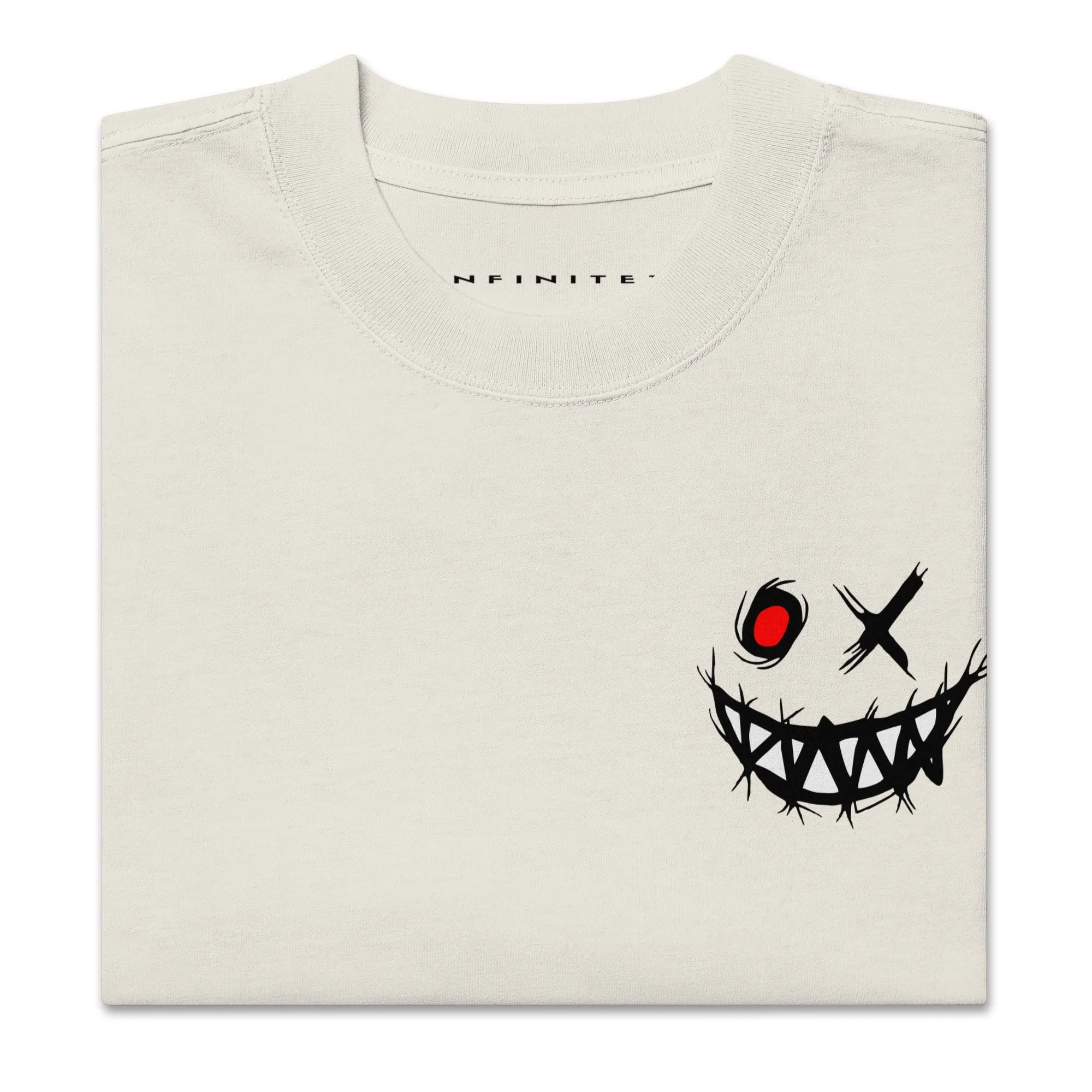 Men's Evil Grin Graphic And Slogan Oversized Faded T-shirt