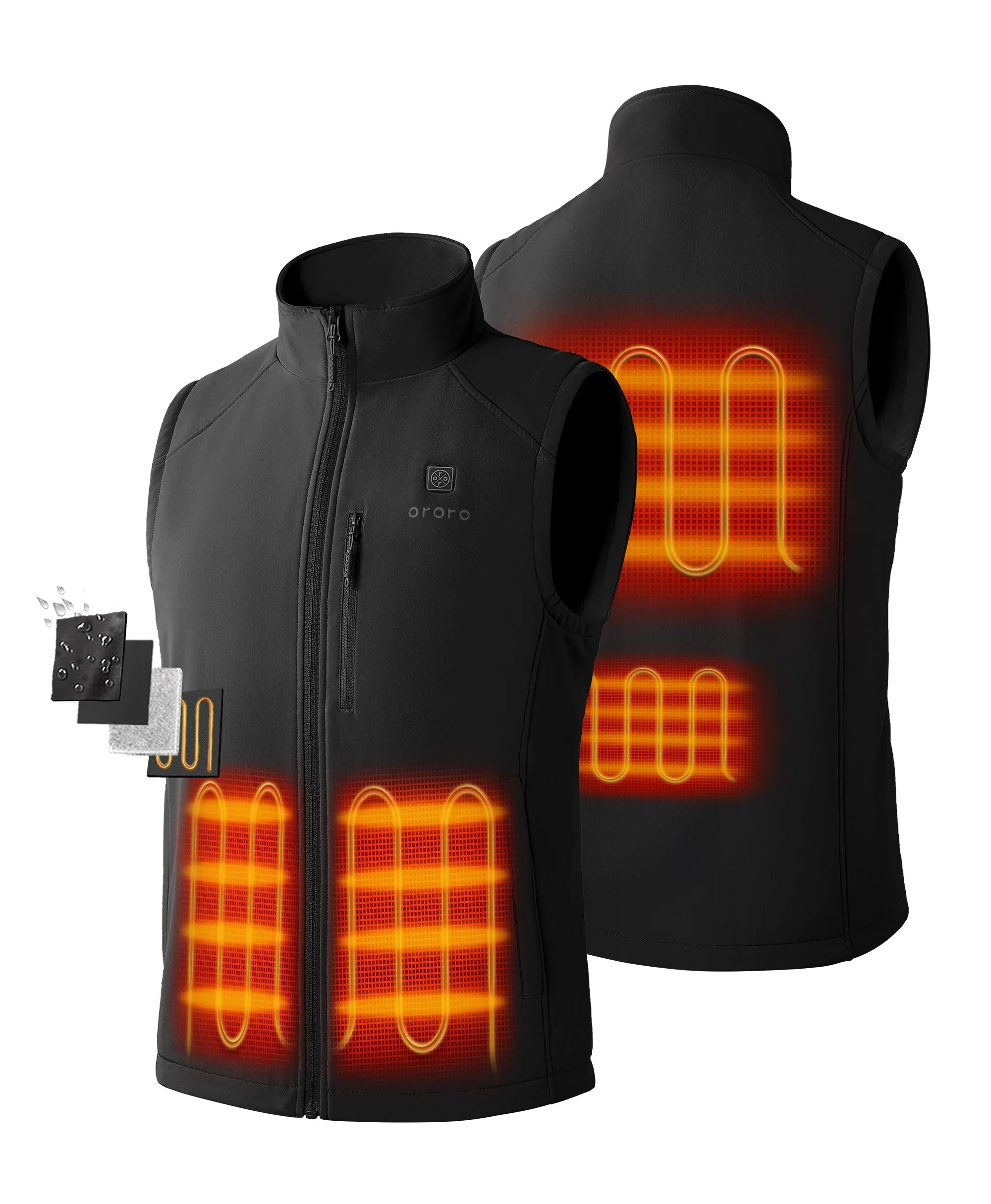 Men's Heated Softshell Vest - Lower Back Heating (Apparel Only)