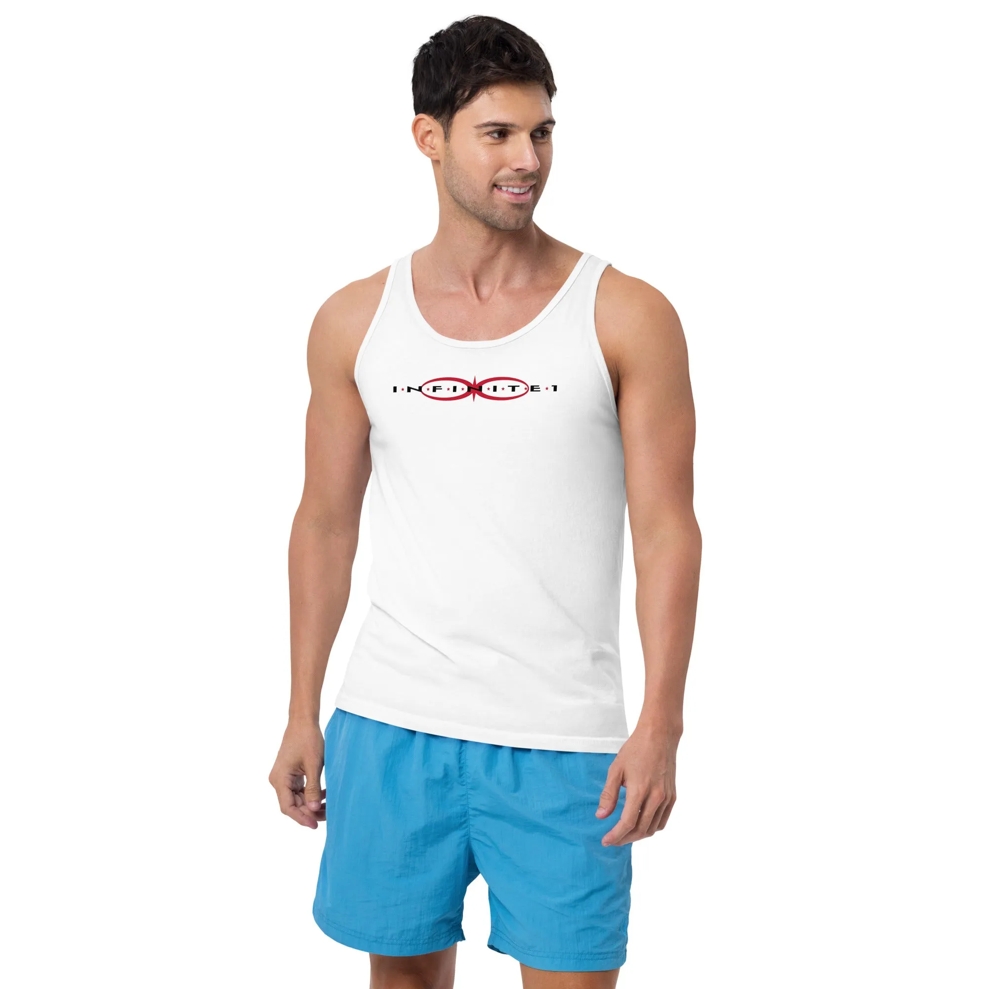 Men's Text And Logo Print Tank Top