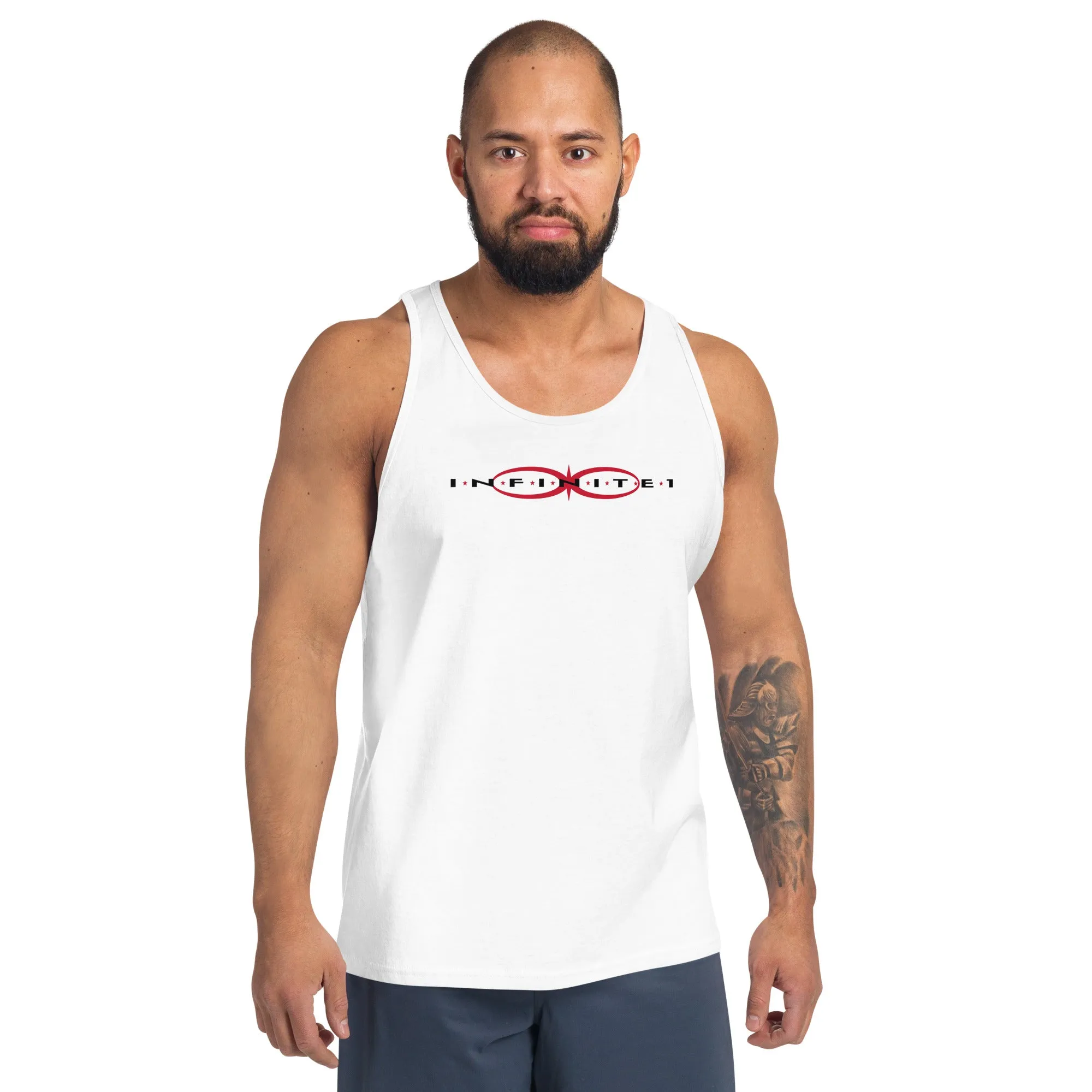 Men's Text And Logo Print Tank Top