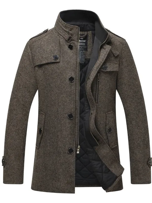 Men's Wool Blend Pea Coat Winter Jackets