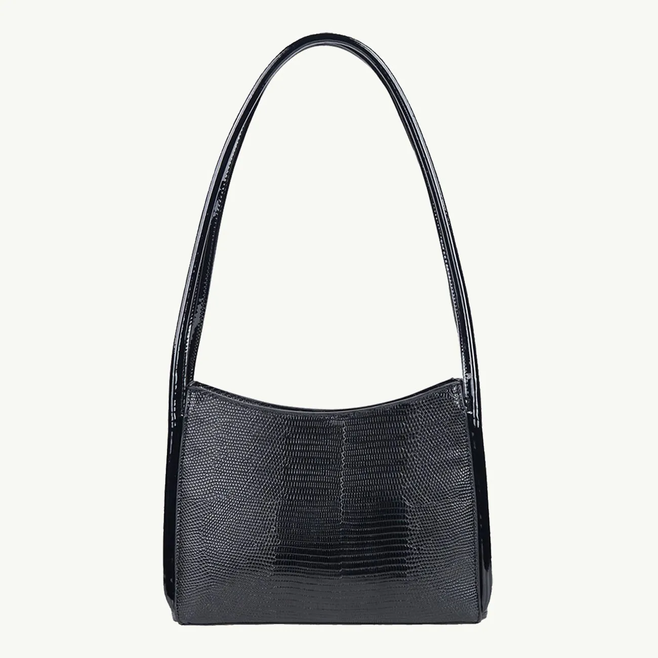 MILA BAG BLACK LIZARD PATENT