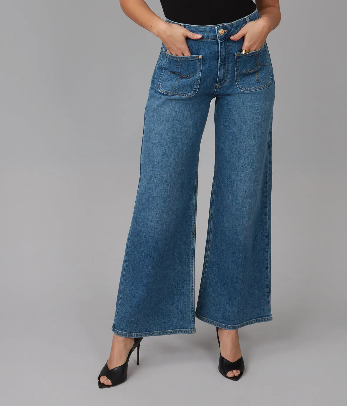 MILAN-RCB High Rise Wide Leg Jeans