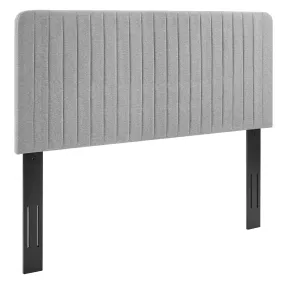 Milenna Channel Tufted Upholstered Fabric Headboard