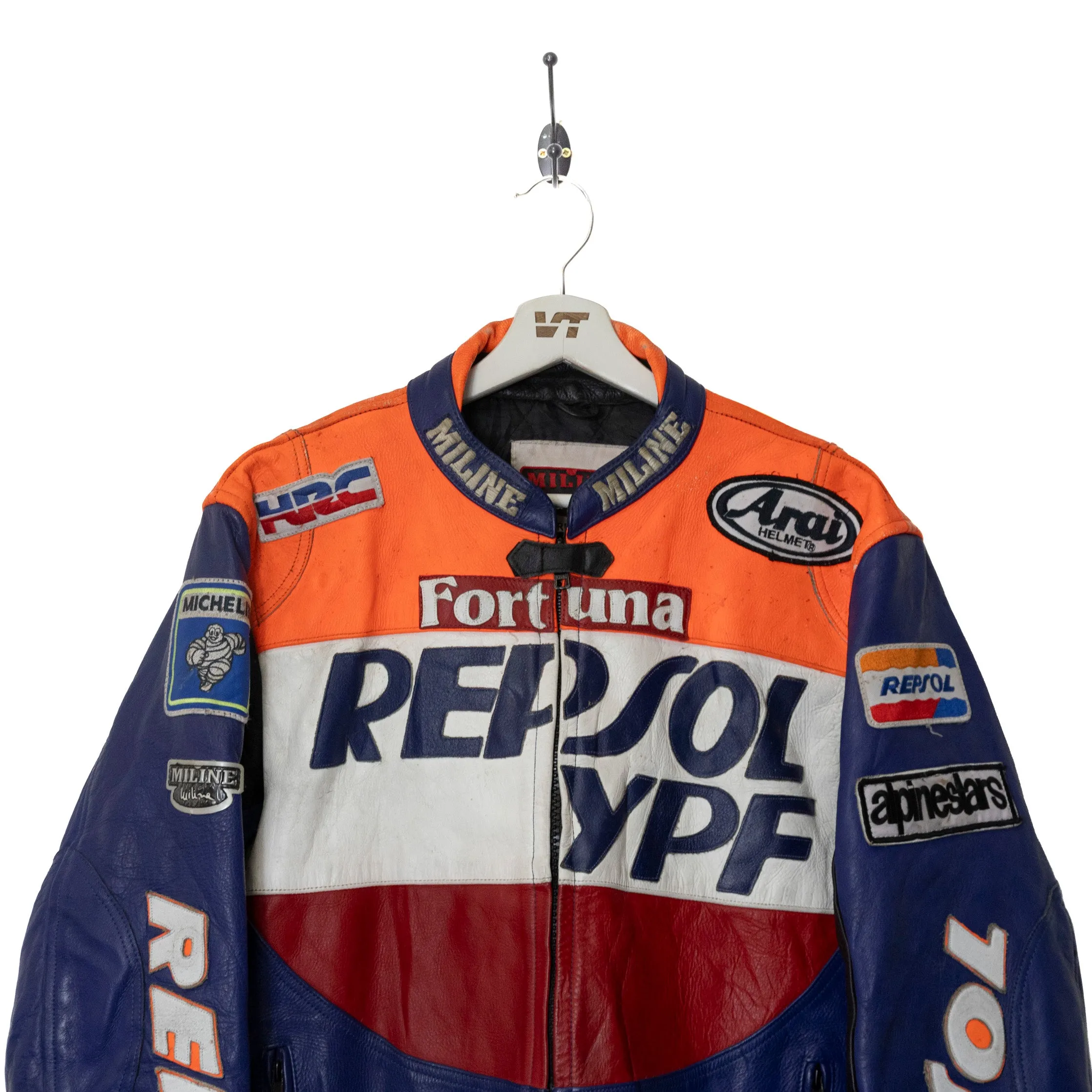 Miline Multi Patched Honda Racing Leather Jacket