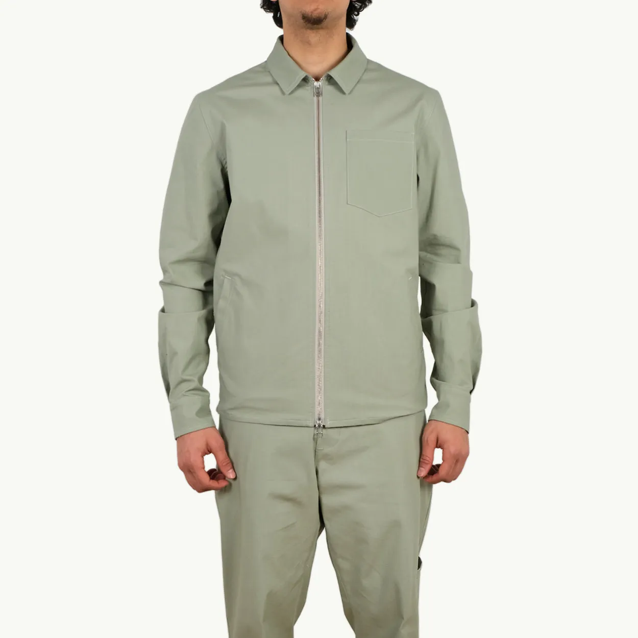 Mint Ripstop Zip-Up Overshirt