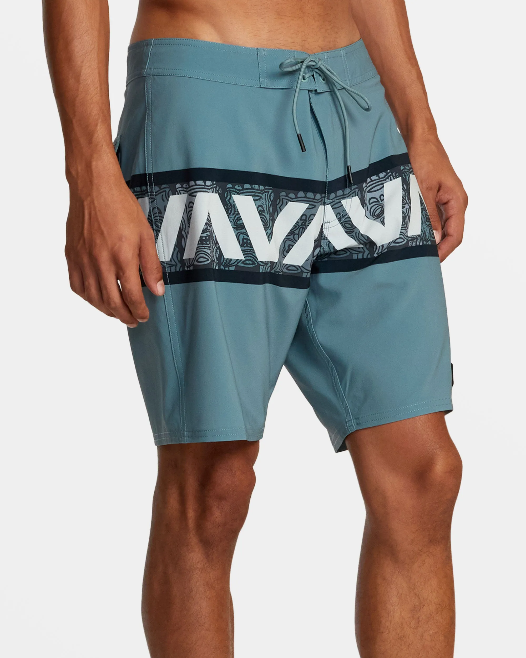 Oblow Tiki Banded 18 Boardshorts - Grey