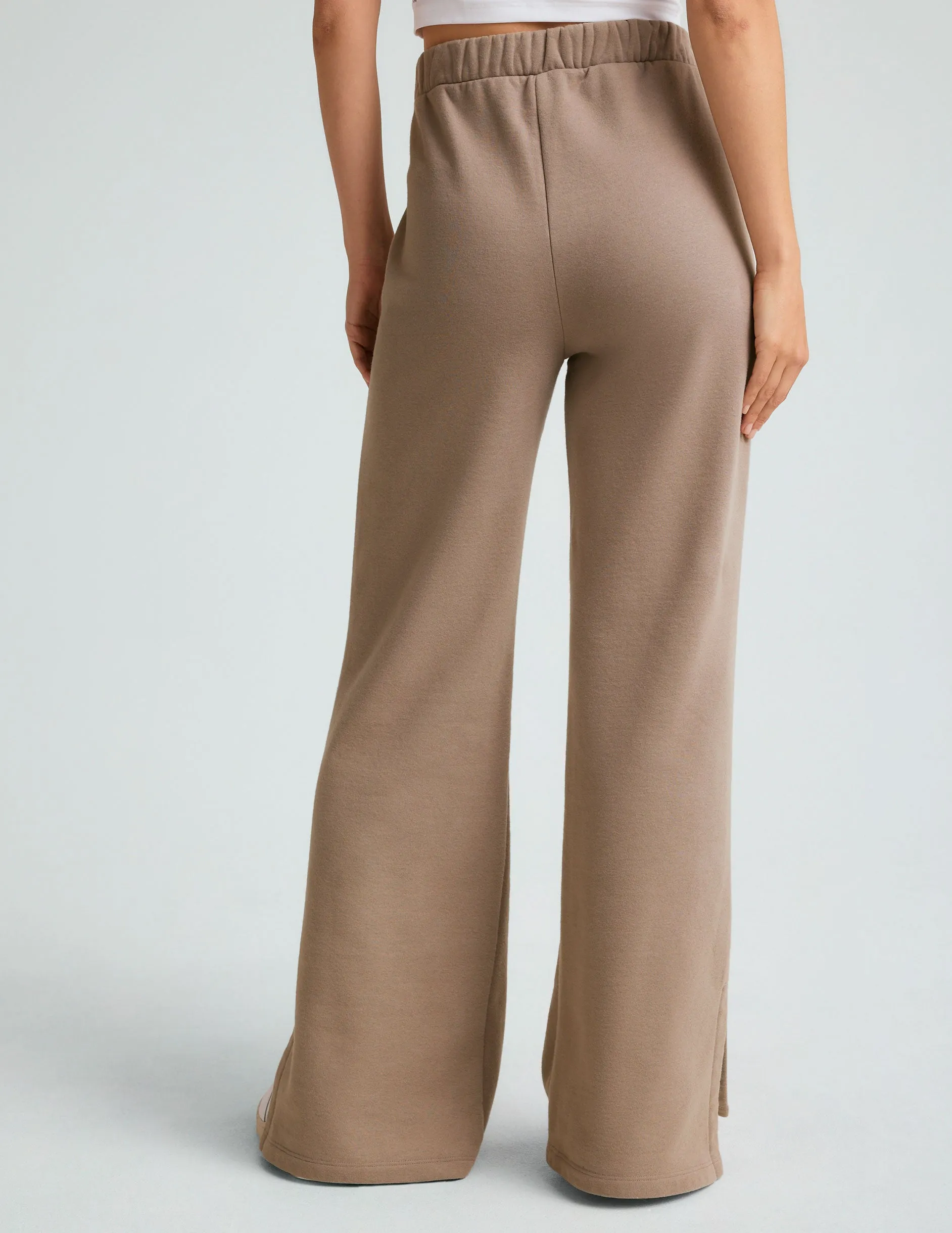 Open Ended Mid Rise Wide Leg Pant