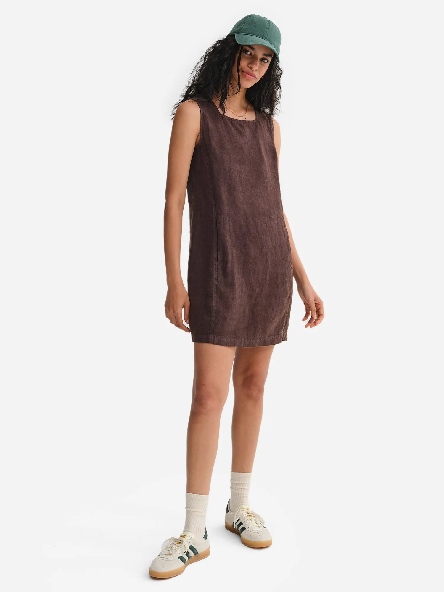 Organic Linen Square Neck Mini Dress