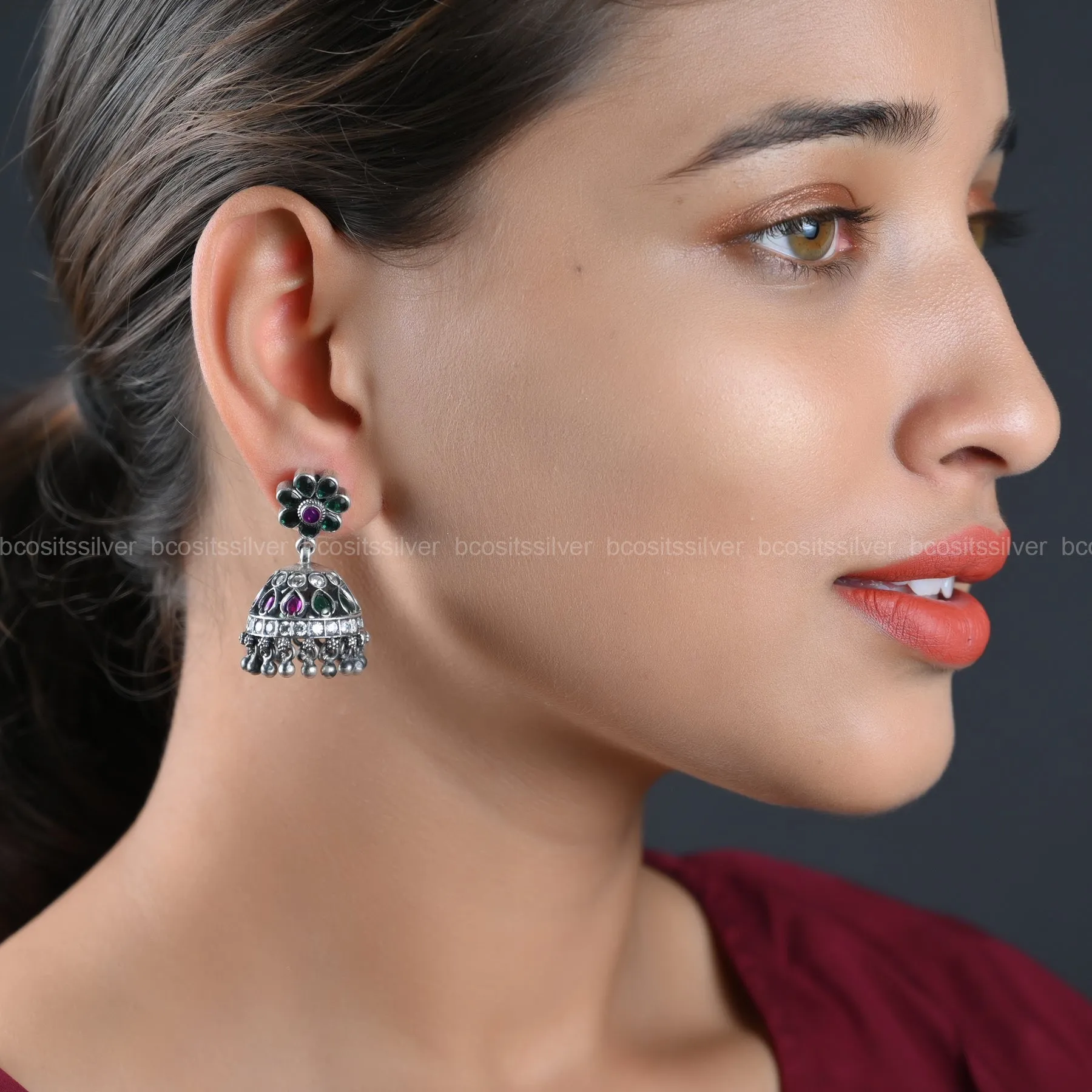 Oxidized Jhumka - 1071