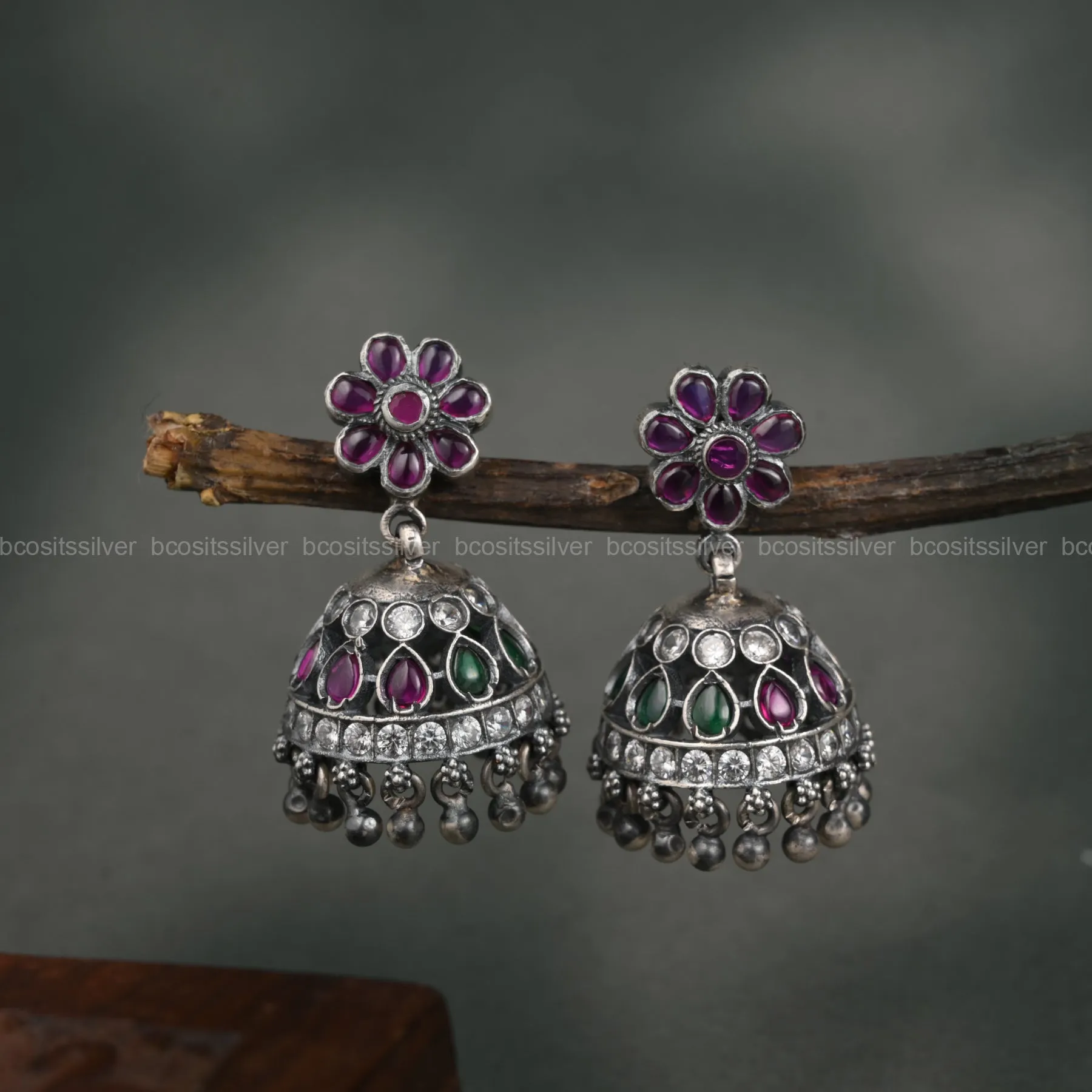 Oxidized Jhumka - 1071