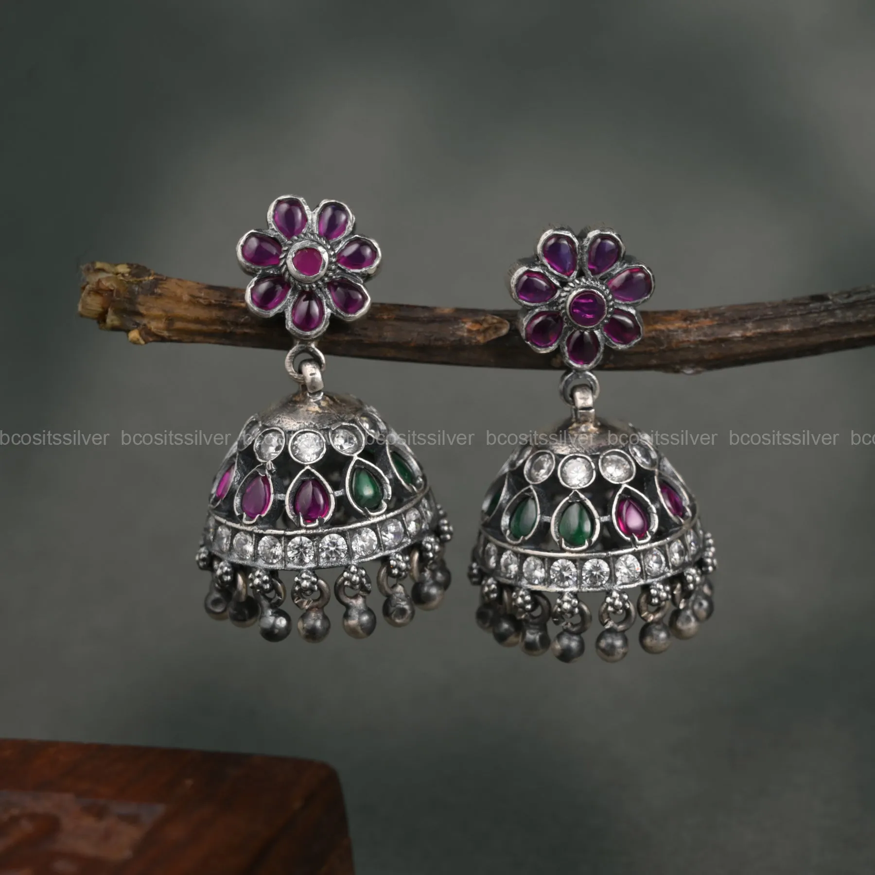 Oxidized Jhumka - 1071