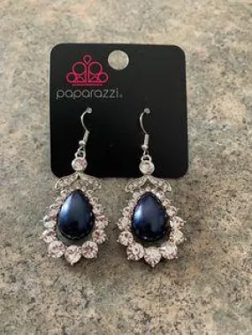 Paparazzi Accessories  - Award Winning Shimmer #E110/Peg/G3 - Blue Earrings