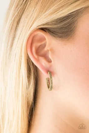 Paparazzi Accessories - Hoop Haven #E154 Peg - Brass Earrings