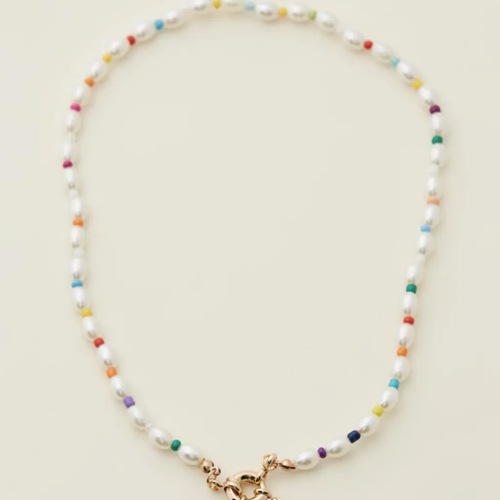 Pearl Bead Necklace - Rainbow