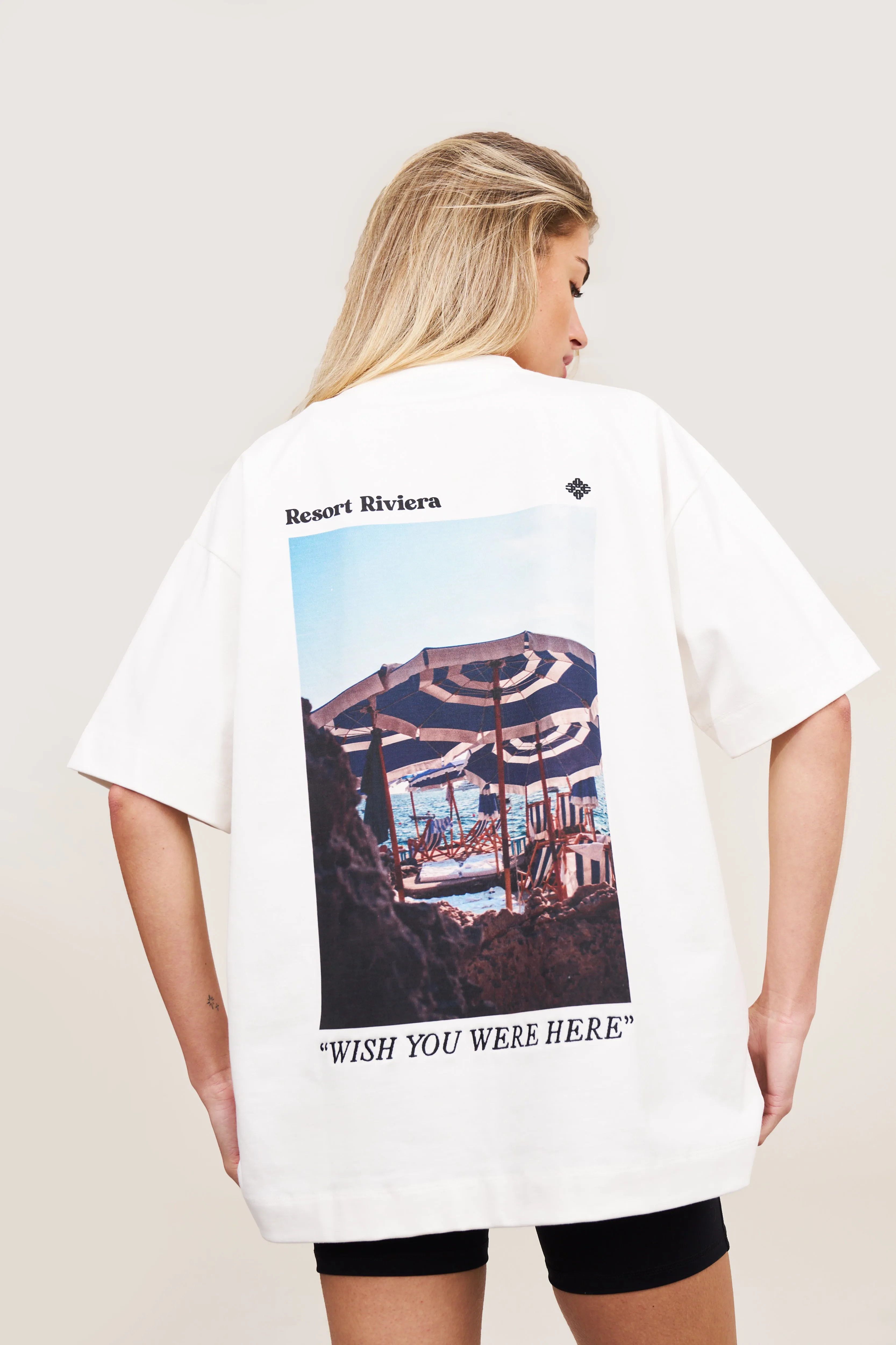 PHOTOGRAPHIC PRINT OVERSIZE T-SHIRT - OFF WHITE