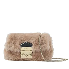 Pink Faux Fur Metropolis Crossbody Bag