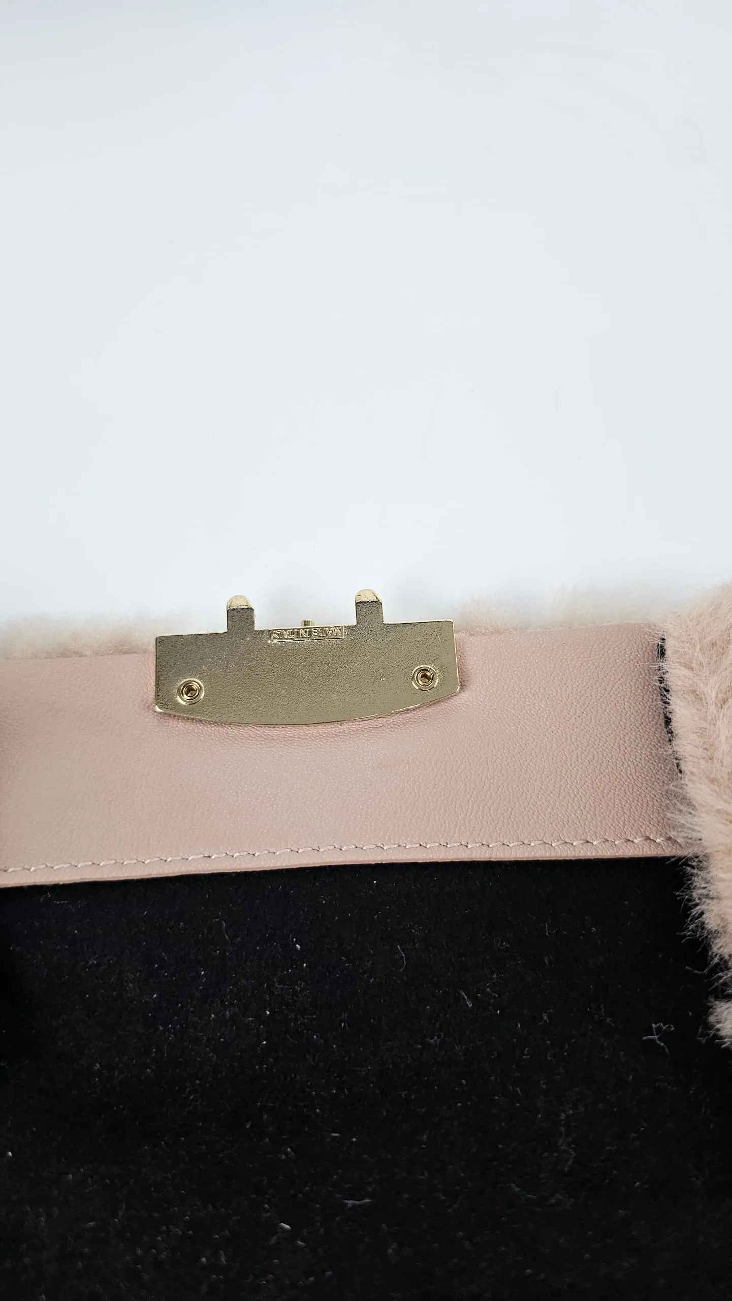 Pink Faux Fur Metropolis Crossbody Bag