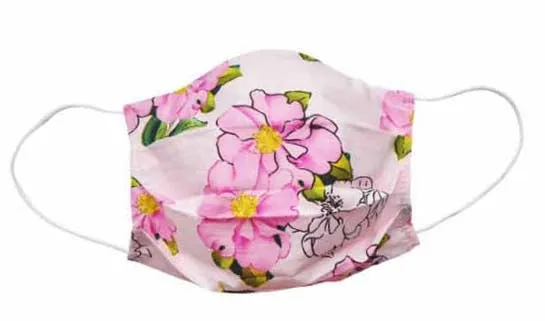 Pink Flower Fabric Face Mask (Adult/Child)