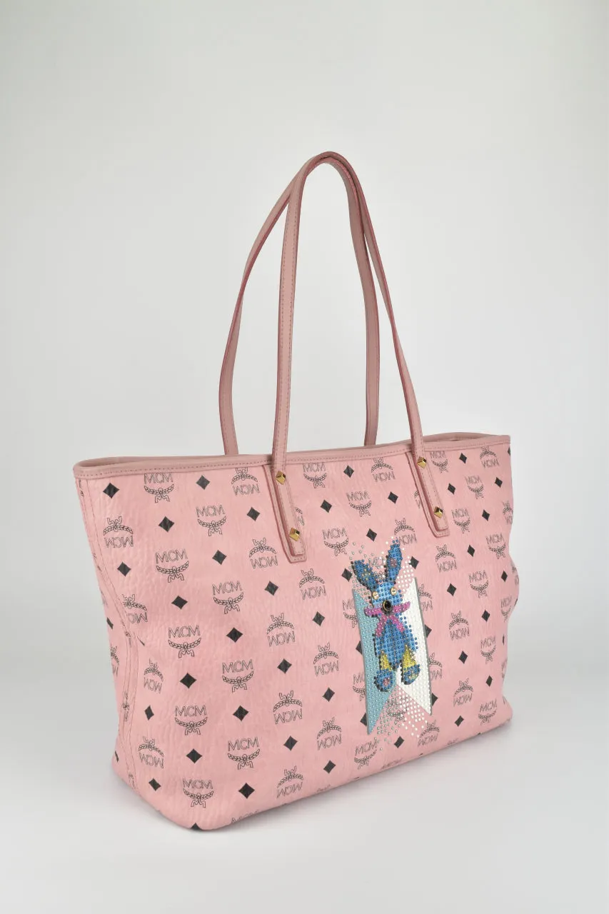 Pink Rabbit Visetos Tote with Swarovski Crystals