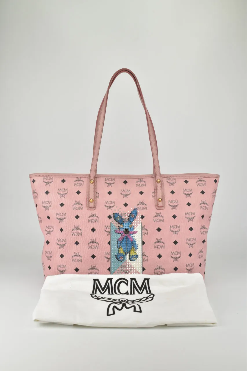 Pink Rabbit Visetos Tote with Swarovski Crystals