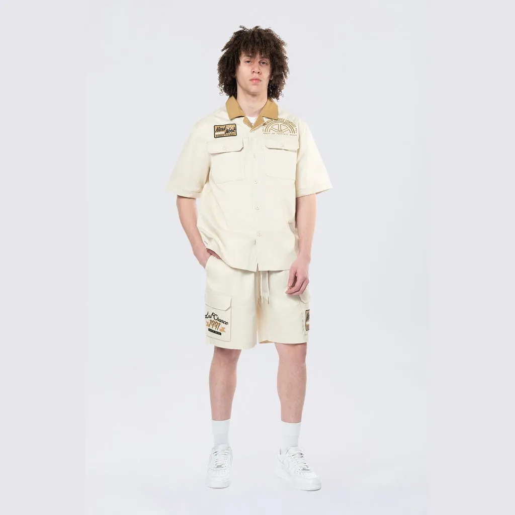 Pitstop S/S Buttondown Shirt - Ecru