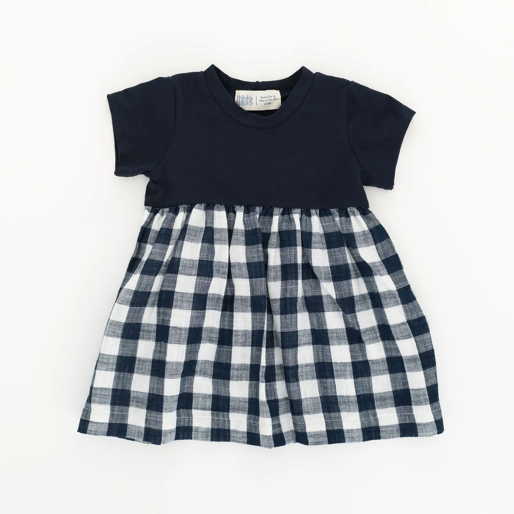 Playground Dress in Midnight Gingham