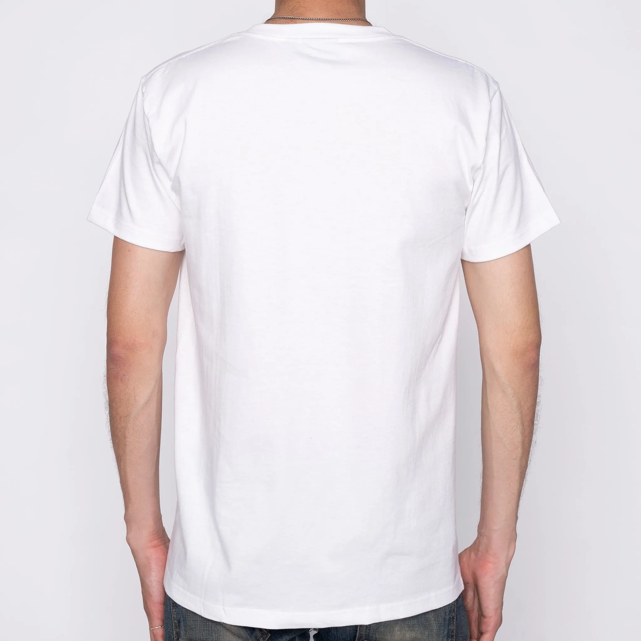 Pocket Tee - White   Muted Flowers Organic