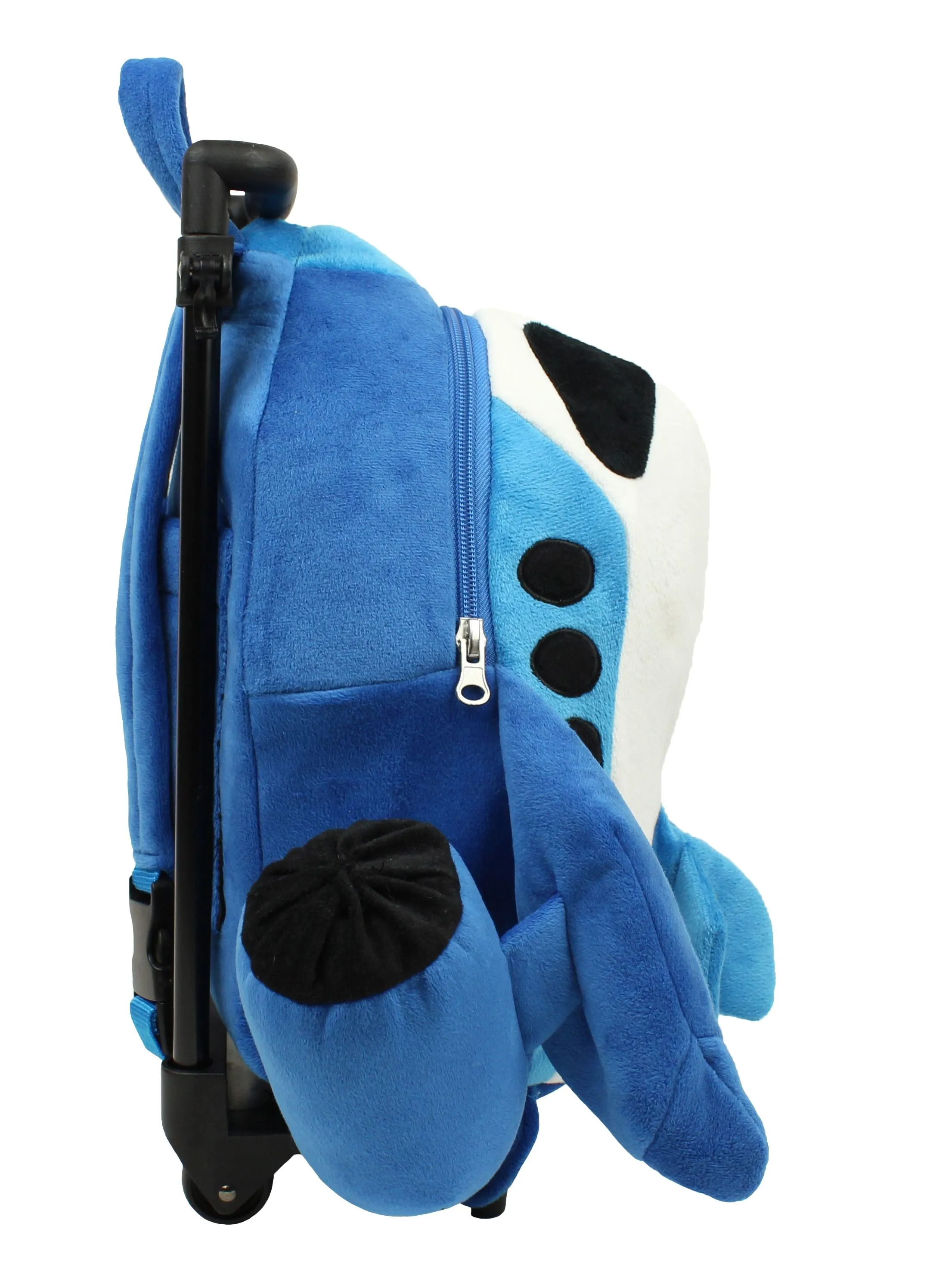 Popatu Kid's Blue Airplane Jet Rolling Backpack