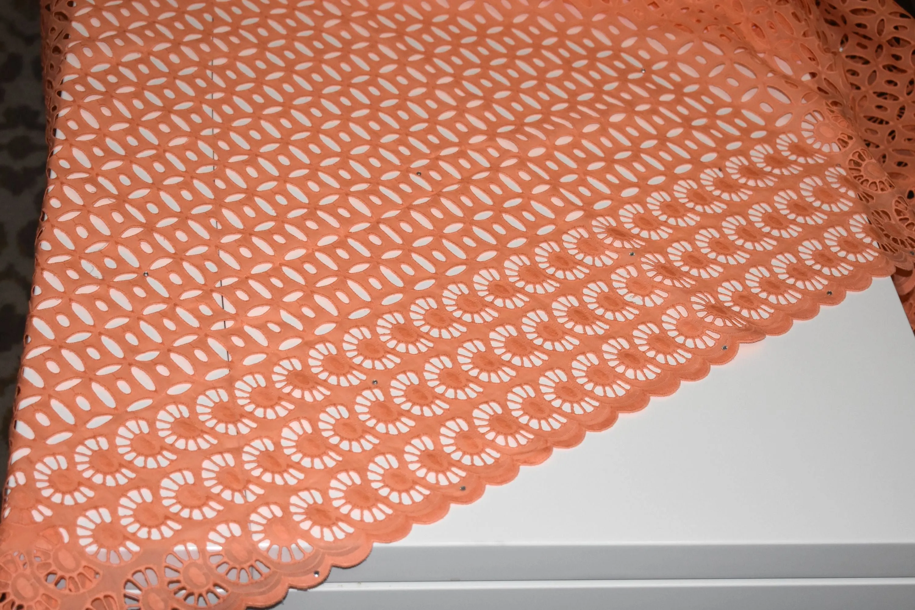 Posh, Salmon-Colored Lace