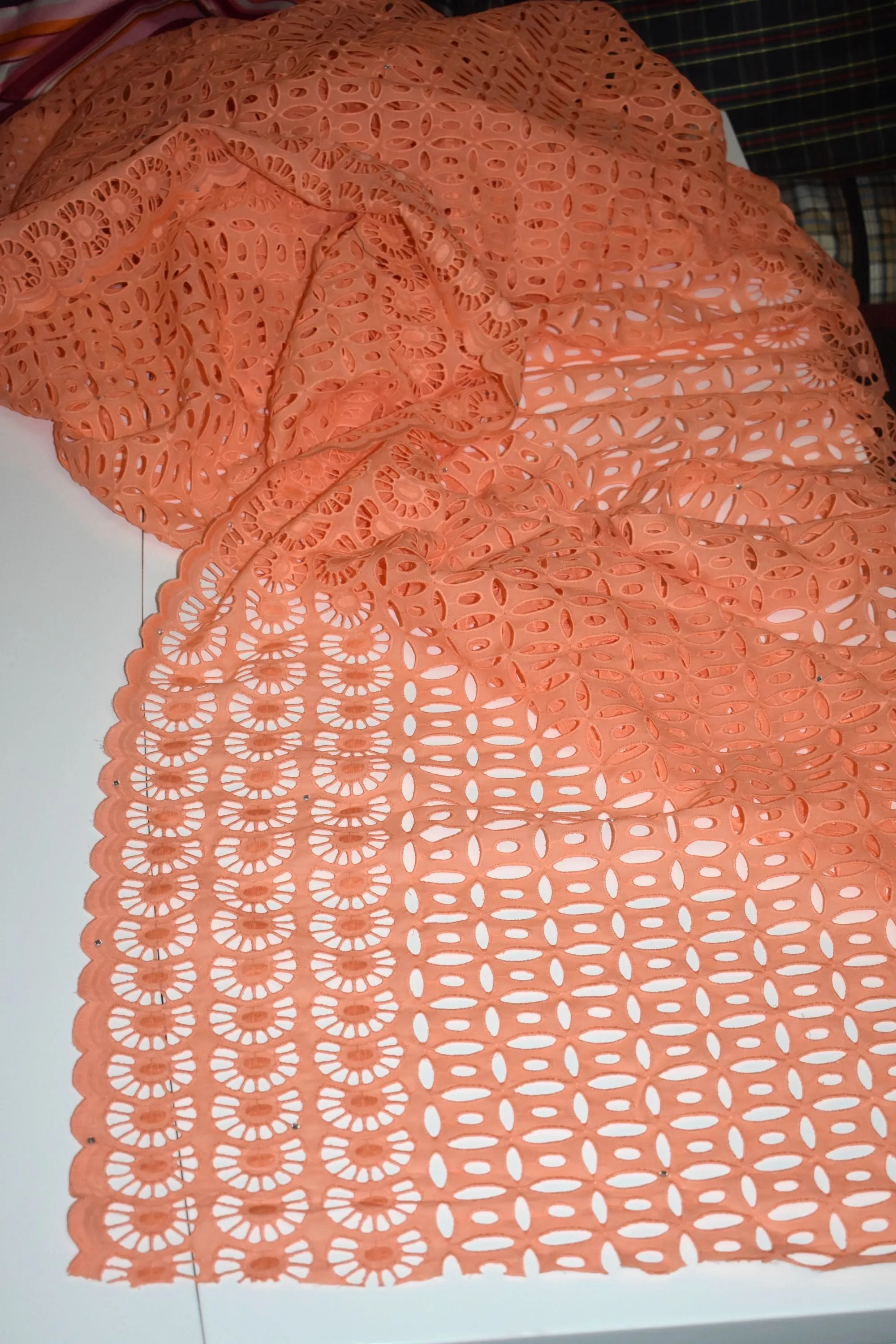 Posh, Salmon-Colored Lace